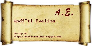 Apáti Evelina névjegykártya
